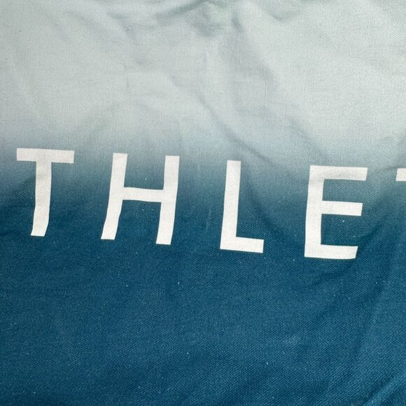 Athleta Ombre Blue White Tote Bag 100% Cotton Beach Bag Gym Canvas Shopping - Picture 2 of 7